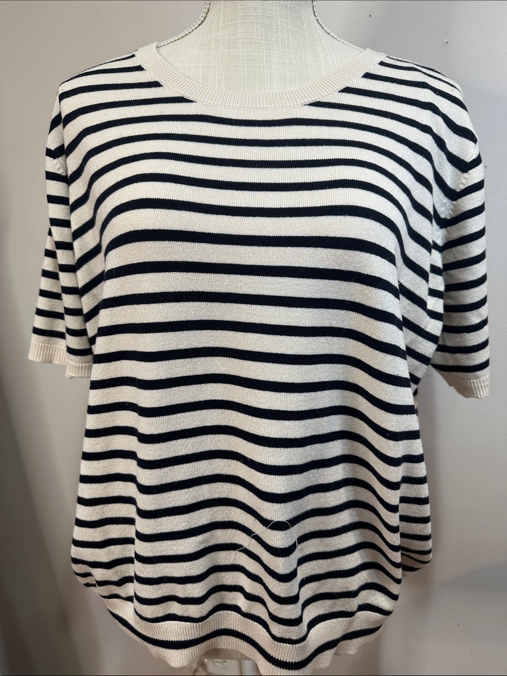 H&M Black and White Striped Short Sleeve Tee